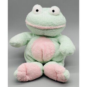 TY Pluffies GRINS Frog Tylux Plush Stuffed Animal Toy Mint Green Pink